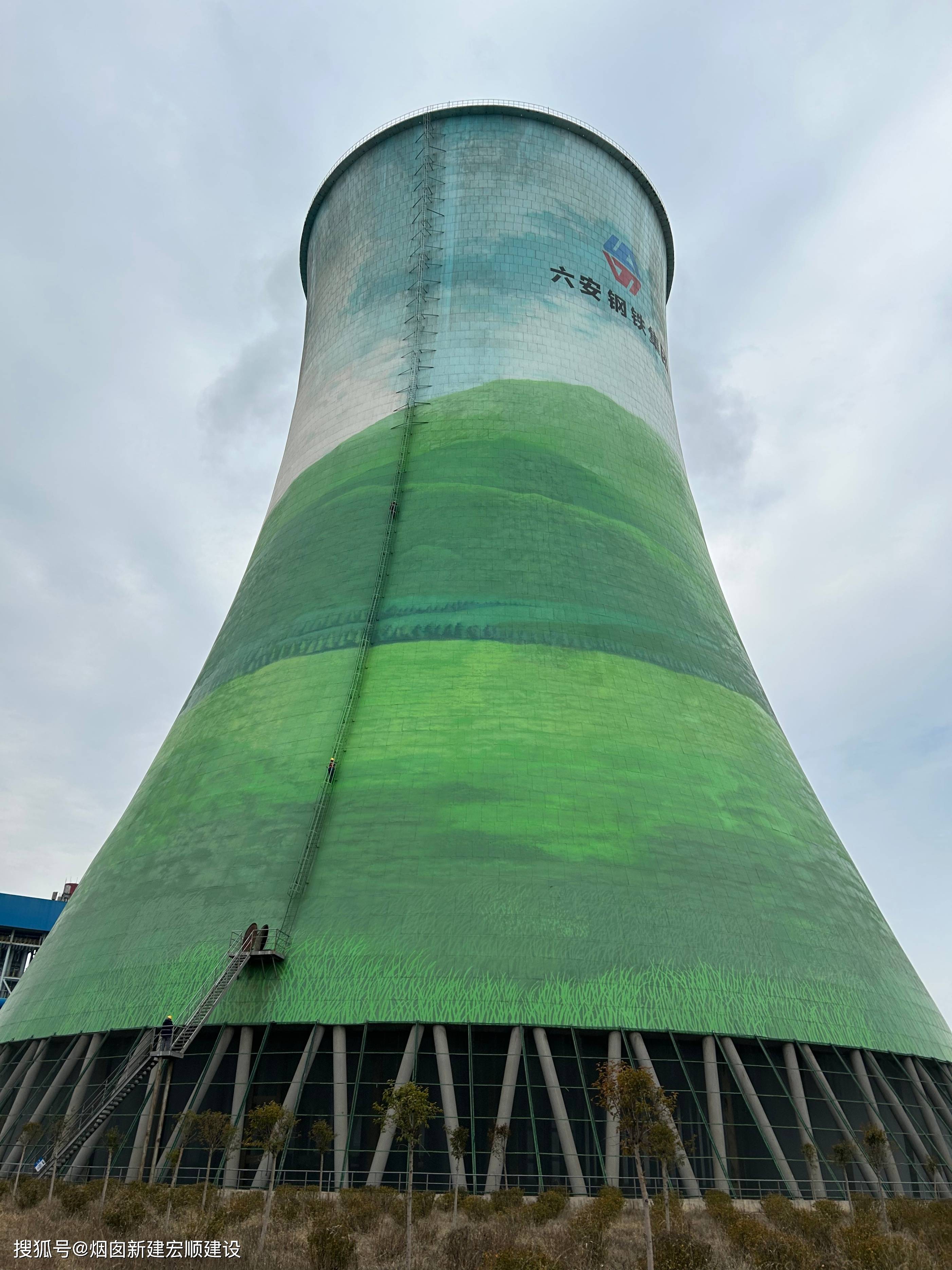 冷卻塔彩繪(冷卻塔外壁美化)_噴涂_進行_涂層